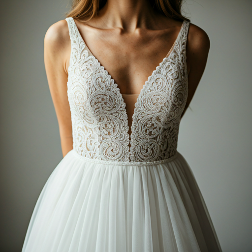 Bridal lace and silk fabric close-up