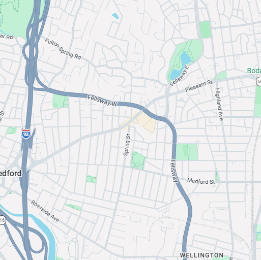 Map showing Le Grand Chic location in Medford, MA